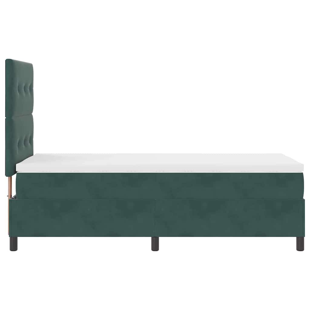 Letto a molle con testiera Verde Scuro 100 x 200 cm Velluto | homemem39