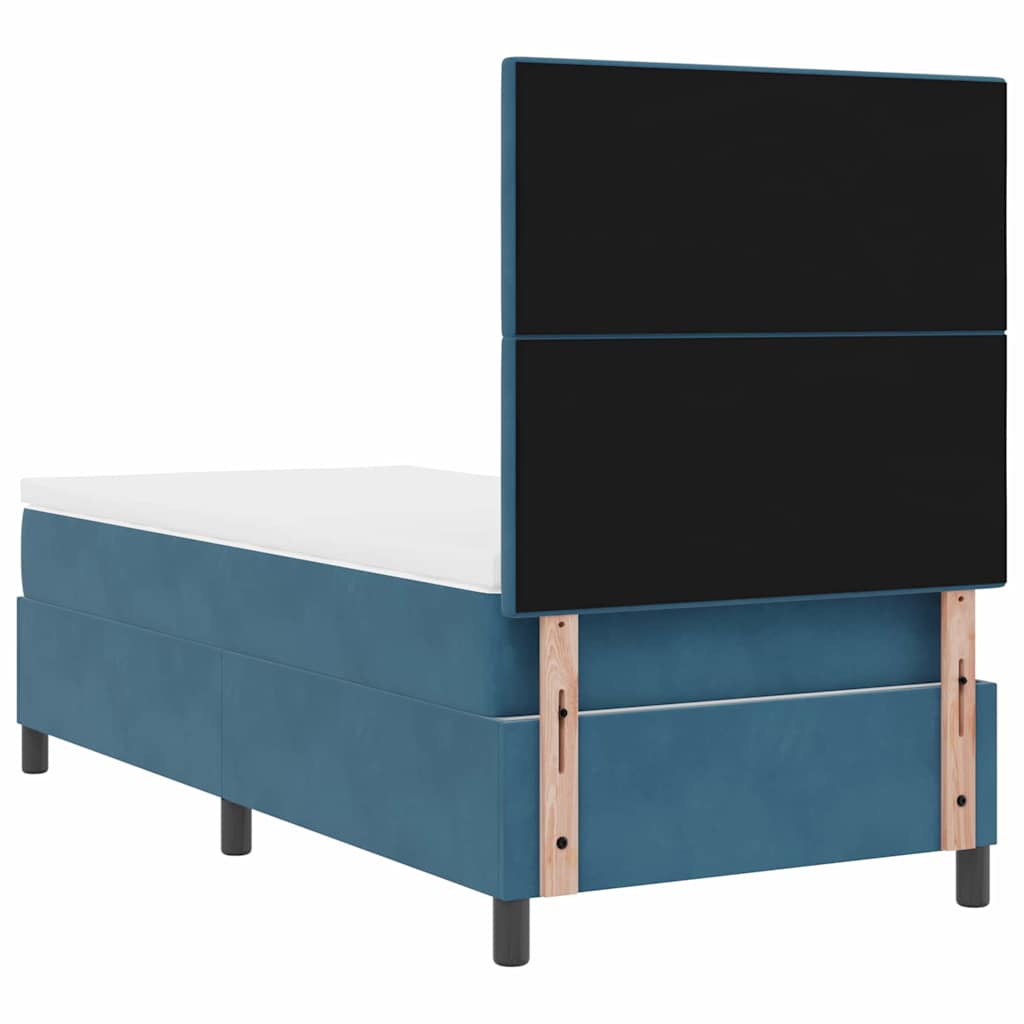 Letto a molle con testiera Blu Scuro 100 x 200 cm Velluto | homemem39