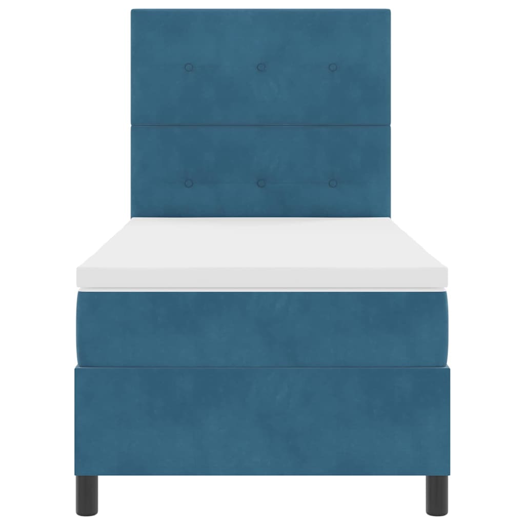 Letto a molle con testiera Blu Scuro 100 x 200 cm Velluto | homemem39