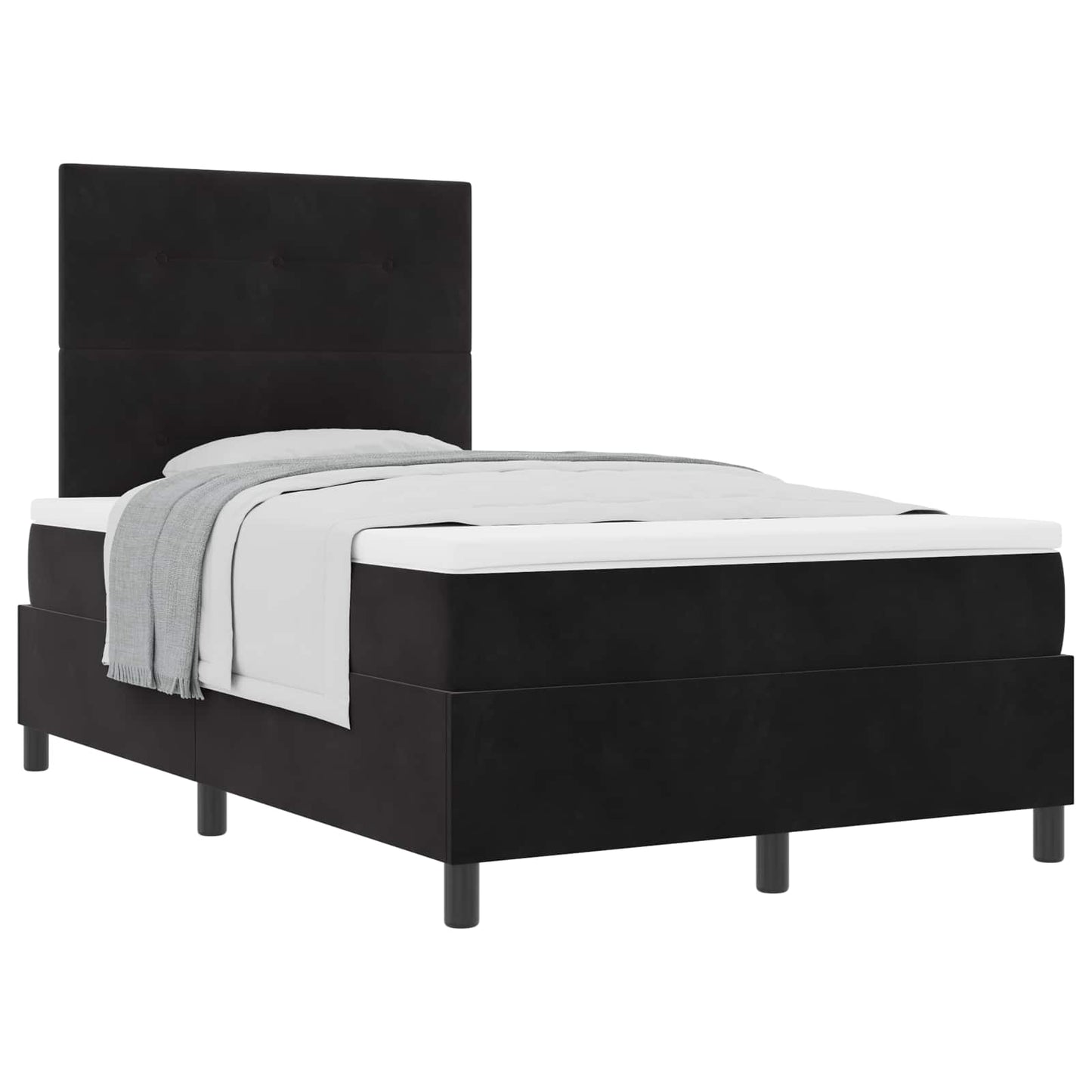 Letto a molle con testiera Nero 120 x 190 cm Velluto | homemem39