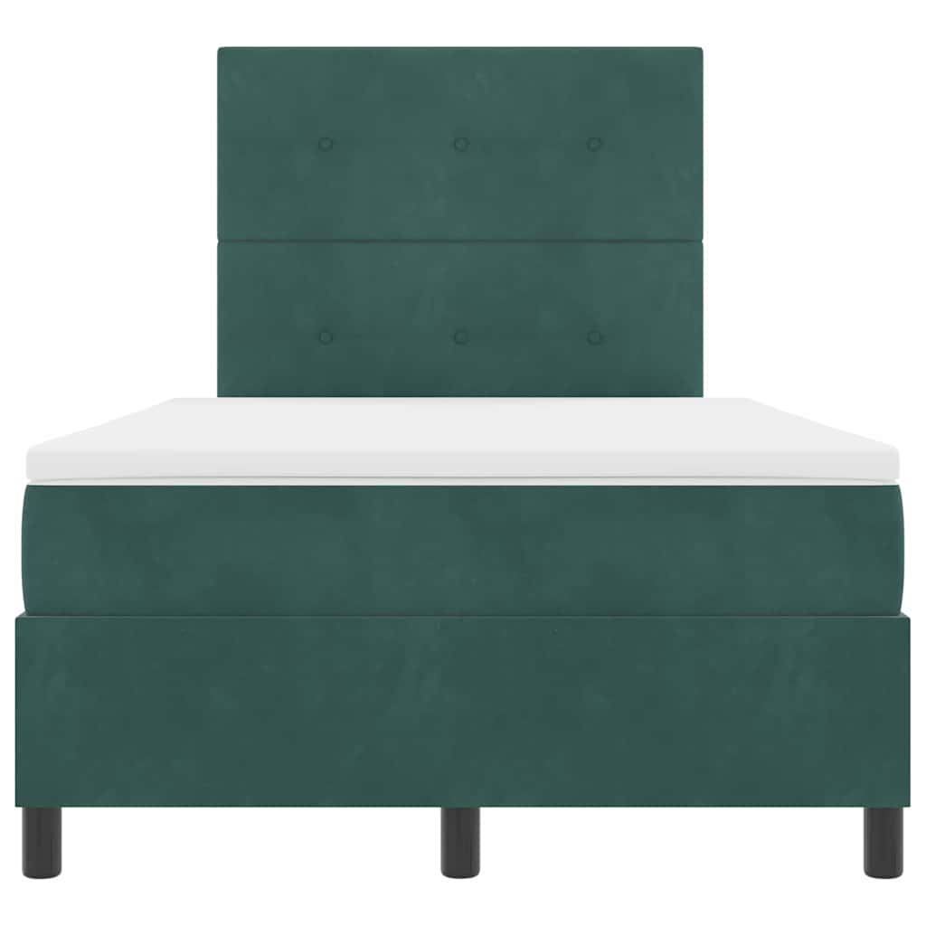Letto a molle con testiera Verde Scuro 120 x 190 cm Velluto | homemem39
