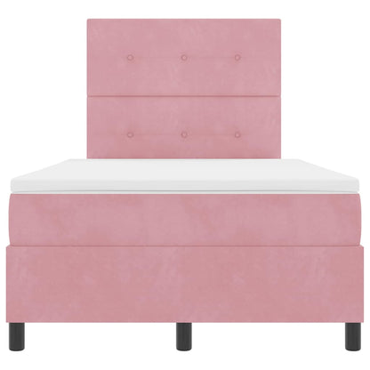 Letto a molle con testiera Rosa 120 x 190 cm Velluto | homemem39