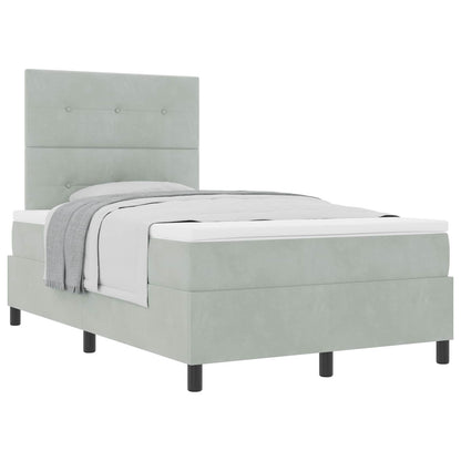 Letto a molle con testiera Grigio chiaro 120 x 200 cm Velluto | homemem39