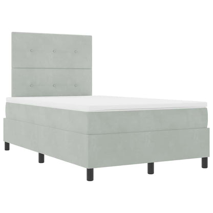 Letto a molle con testiera Grigio chiaro 120 x 200 cm Velluto | homemem39