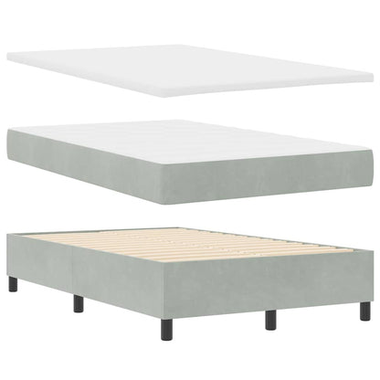 Letto a molle con testiera Grigio chiaro 120 x 200 cm Velluto | homemem39