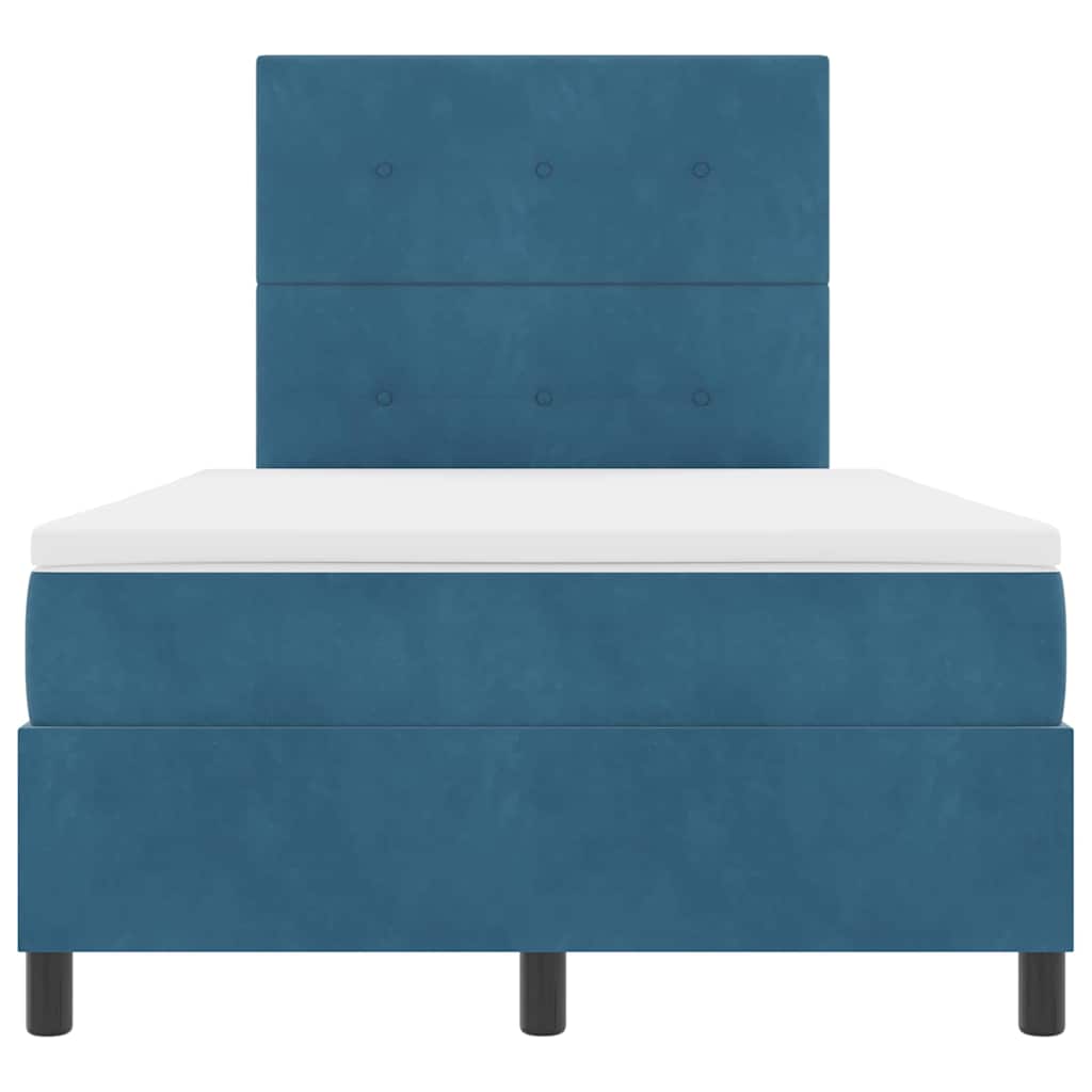 Letto a molle con testiera Blu Scuro 120 x 200 cm Velluto | homemem39