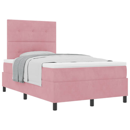Letto a molle con testiera Rosa 120 x 200 cm Velluto