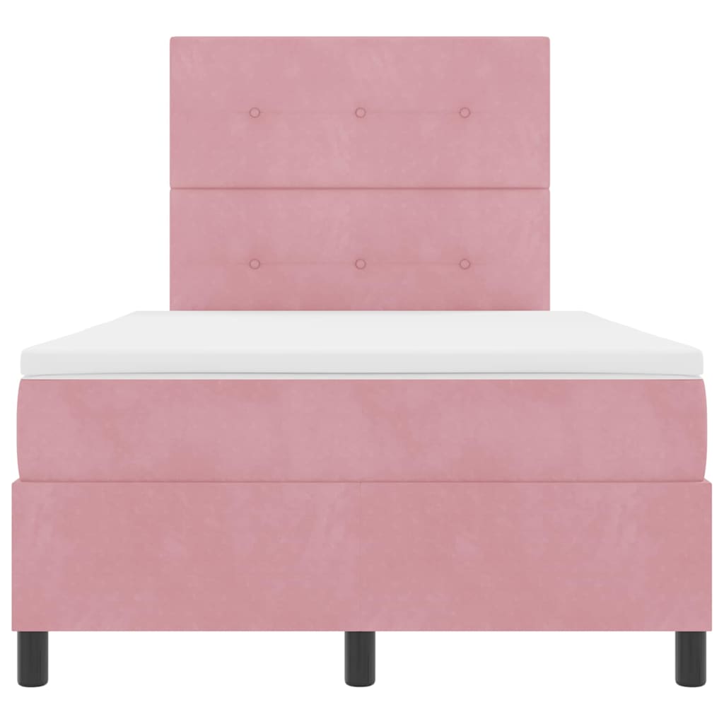 Letto a molle con testiera Rosa 120 x 200 cm Velluto | homemem39