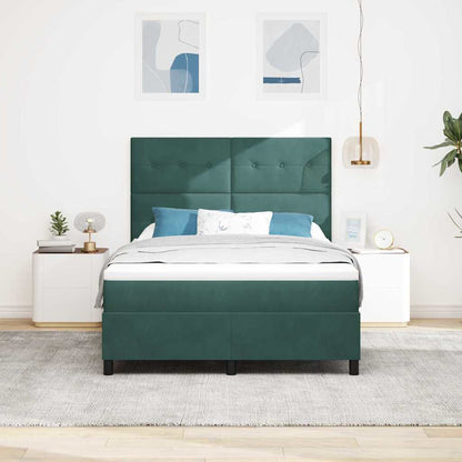Letto a molle con testiera Verde Scuro 140 x 190 cm Velluto | homemem39