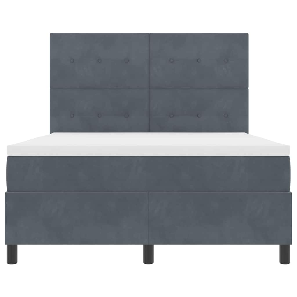Letto a molle con materasso Grigio scuro 140 x 200 cm Tessuto