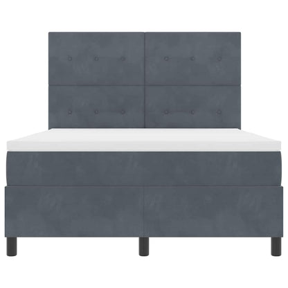 Letto a molle con materasso Grigio scuro 140 x 200 cm Tessuto