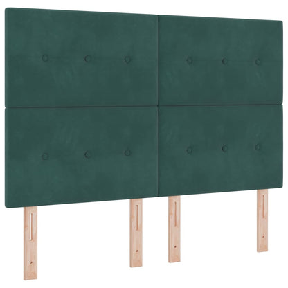 Letto a molle con materasso Verde Scuro 140 x 200 cm Velluto | homemem39