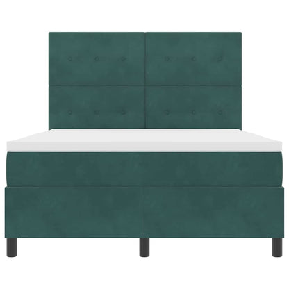 Letto a molle con materasso Verde Scuro 140 x 200 cm Velluto | homemem39