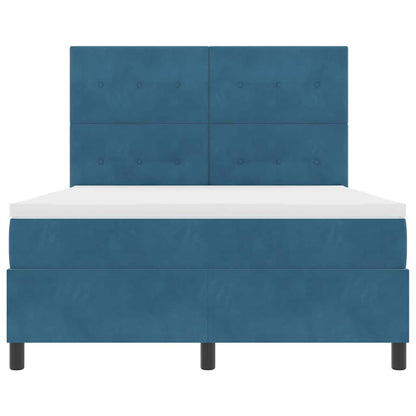 Letto a molle con materasso Blu Scuro 140 x 200 cm Velluto | homemem39