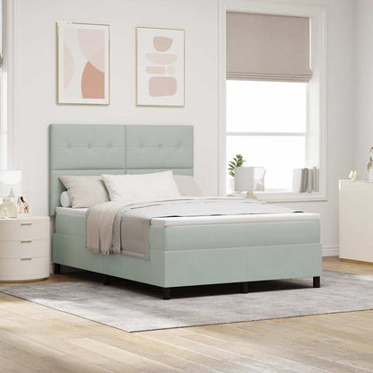 Letto a molle con materasso Grigio chiaro 160 x 200 cm Velluto | homemem39