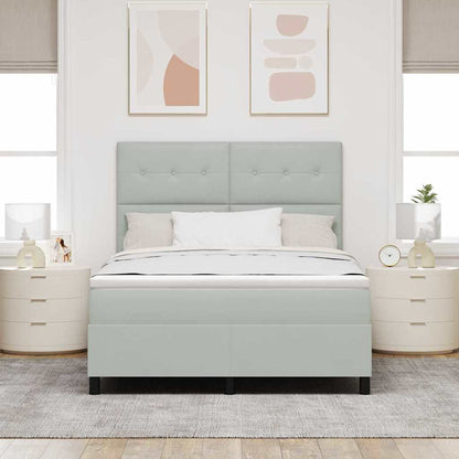 Letto a molle con testiera Grigio chiaro 160 x 200 cm Velluto