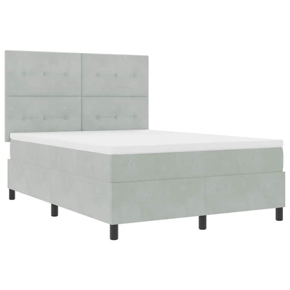 Letto a molle con materasso Grigio chiaro 160 x 200 cm Velluto | homemem39