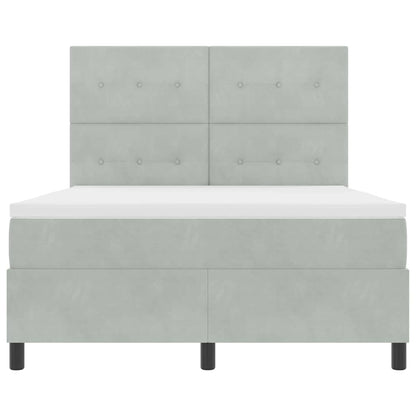 Letto a molle con materasso Grigio chiaro 160 x 200 cm Velluto | homemem39