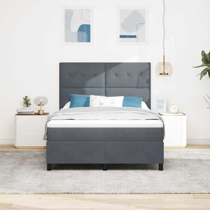 Letto a molle con testiera Grigio scuro 160 x 200 cm Velluto