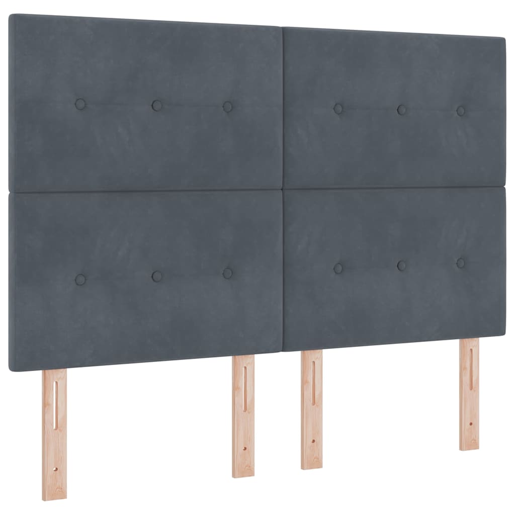 Letto a molle con materasso Grigio scuro 160 x 200 cm Velluto | homemem39