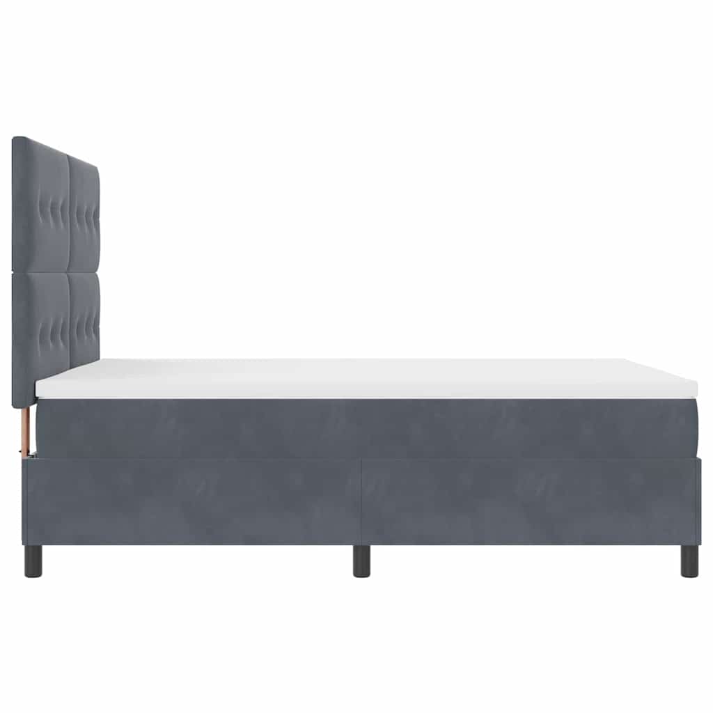 Letto a molle con materasso Grigio scuro 160 x 200 cm Velluto | homemem39