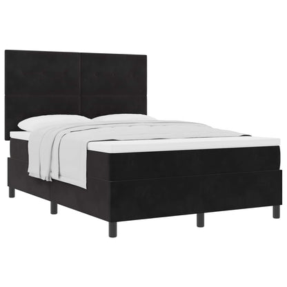 Letto a molle con materasso Nero 160 x 200 cm Velluto