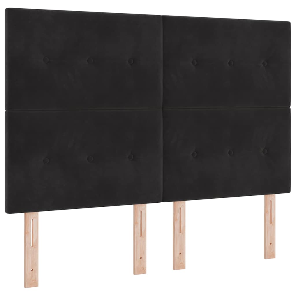 Letto a molle con materasso Nero 160 x 200 cm Velluto