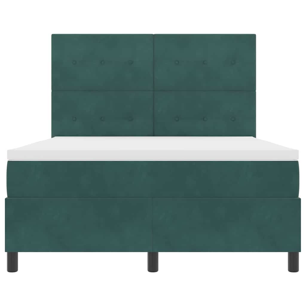Letto a molle con materasso Verde Scuro 160 x 200 cm Velluto | homemem39