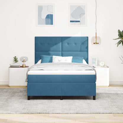 Letto a molle con materasso Blu Scuro 160 x 200 cm Velluto | homemem39
