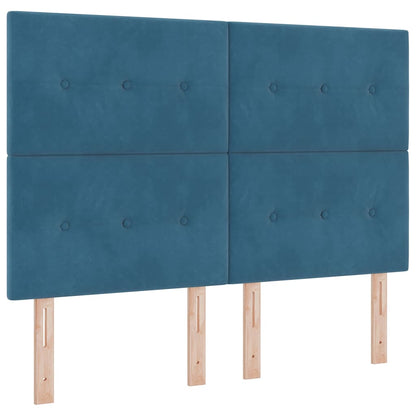 Letto a molle con materasso Blu Scuro 160 x 200 cm Velluto | homemem39