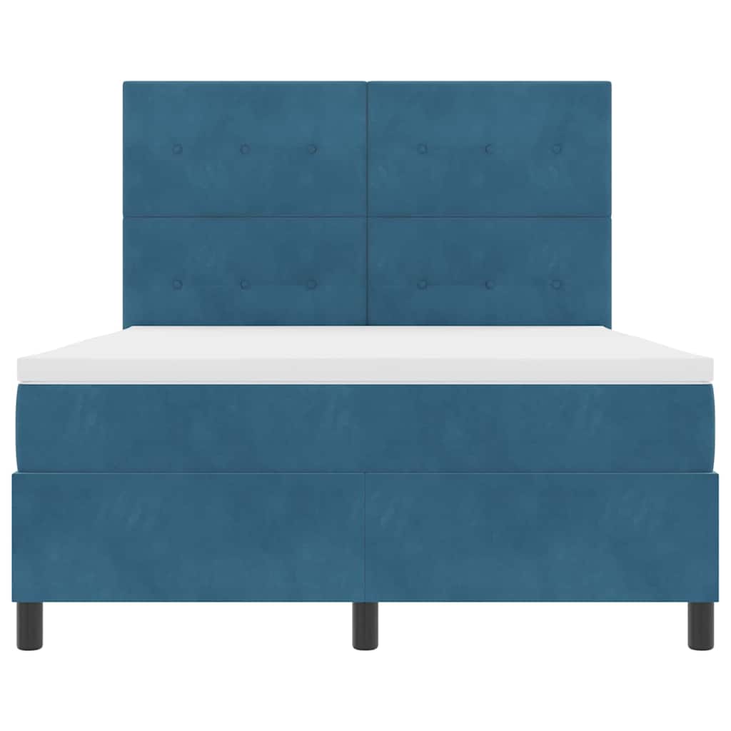 Letto a molle con materasso Blu Scuro 160 x 200 cm Velluto | homemem39