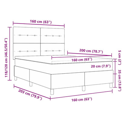 Letto a molle con testiera Rosa 160 x 200 cm Velluto