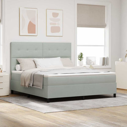 Letto a molle con testiera Grigio chiaro 180 x 200 cm Velluto
