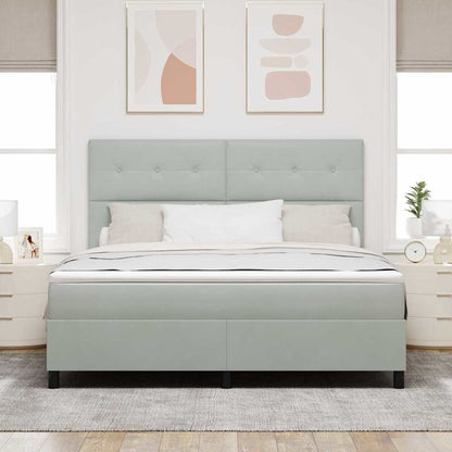 Letto a molle con materasso Grigio chiaro 180 x 200 cm Velluto | homemem39