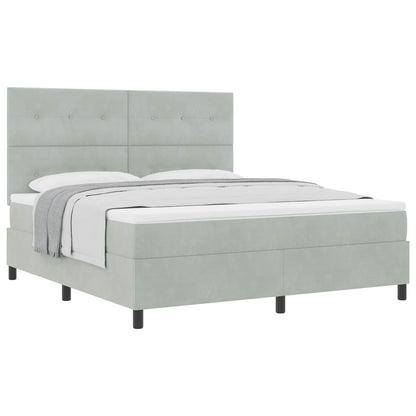 Letto a molle con materasso Grigio chiaro 180 x 200 cm Velluto | homemem39
