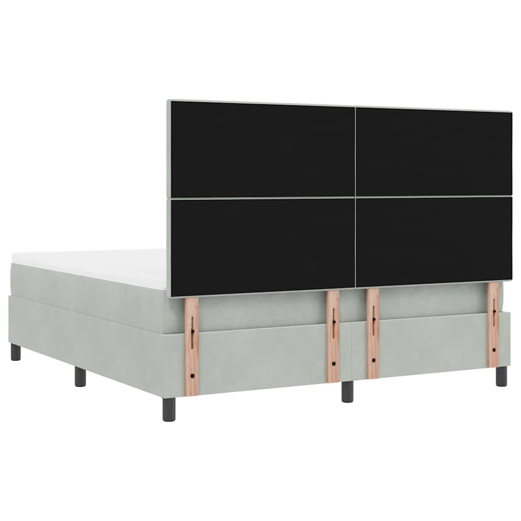 Letto a molle con materasso Grigio chiaro 180 x 200 cm Velluto | homemem39