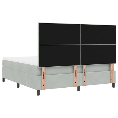 Letto a molle con materasso Grigio chiaro 180 x 200 cm Velluto | homemem39