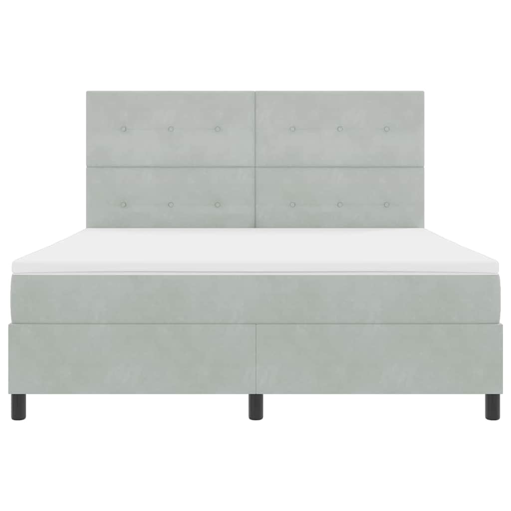 Letto a molle con materasso Grigio chiaro 180 x 200 cm Velluto | homemem39