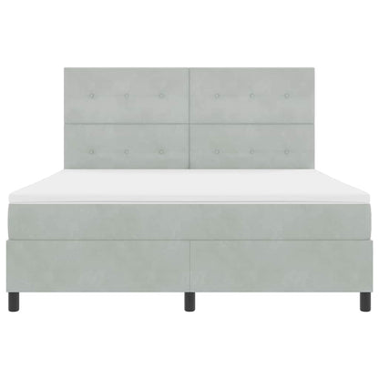 Letto a molle con materasso Grigio chiaro 180 x 200 cm Velluto | homemem39