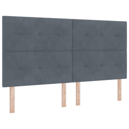 Letto a molle con materasso Grigio scuro 180 x 200 cm Velluto | homemem39