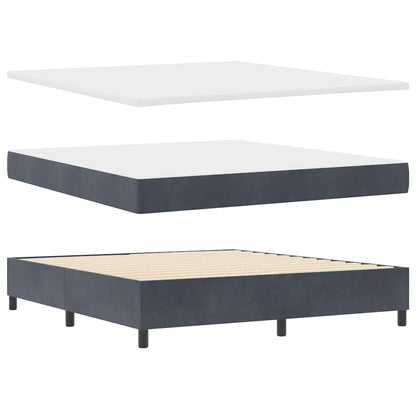 Letto a molle con testiera Grigio scuro 180 x 200 cm Velluto
