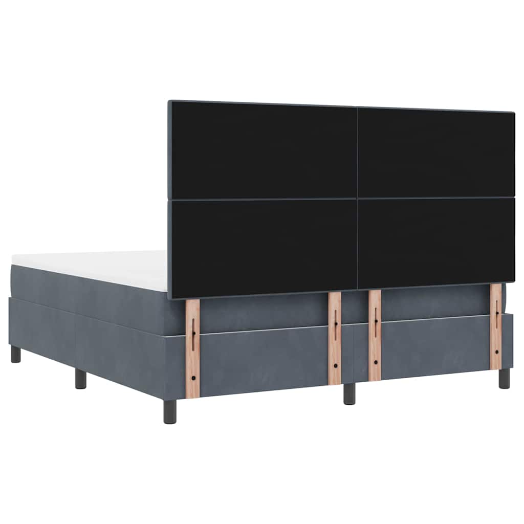 Letto a molle con materasso Grigio scuro 180 x 200 cm Velluto | homemem39