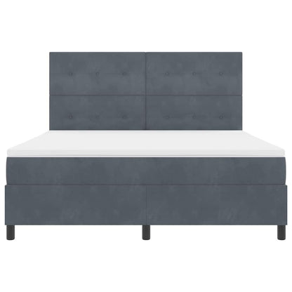 Letto a molle con materasso Grigio scuro 180 x 200 cm Velluto | homemem39