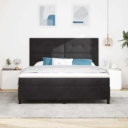 Letto a molle con testiera Nero 180 x 200 cm Velluto