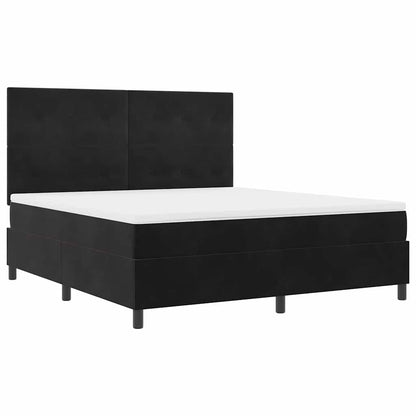 Letto a molle con materasso Nero 180 x 200 cm Tessuto