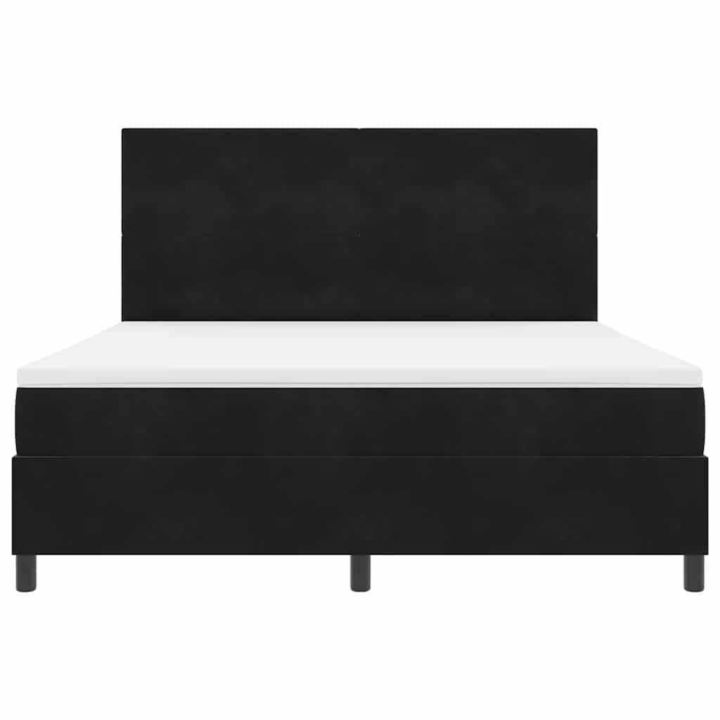 Letto a molle con materasso Nero 180 x 200 cm Tessuto