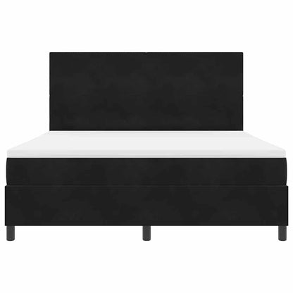 Letto a molle con materasso Nero 180 x 200 cm Tessuto