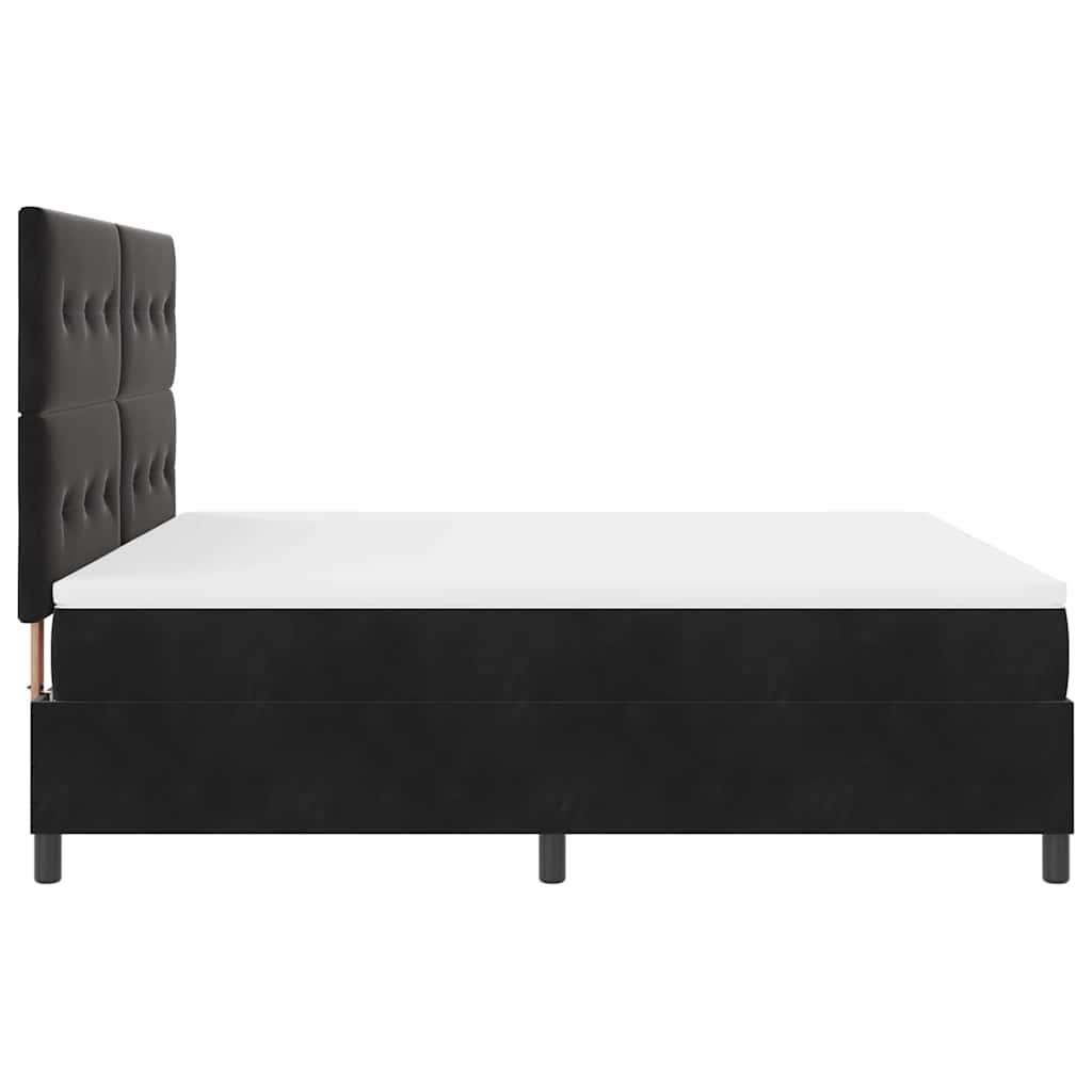 Letto a molle con testiera Nero 180 x 200 cm Velluto