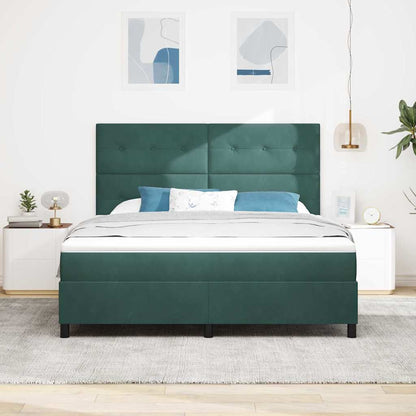 Letto a molle con testiera Verde Scuro 180 x 200 cm Velluto