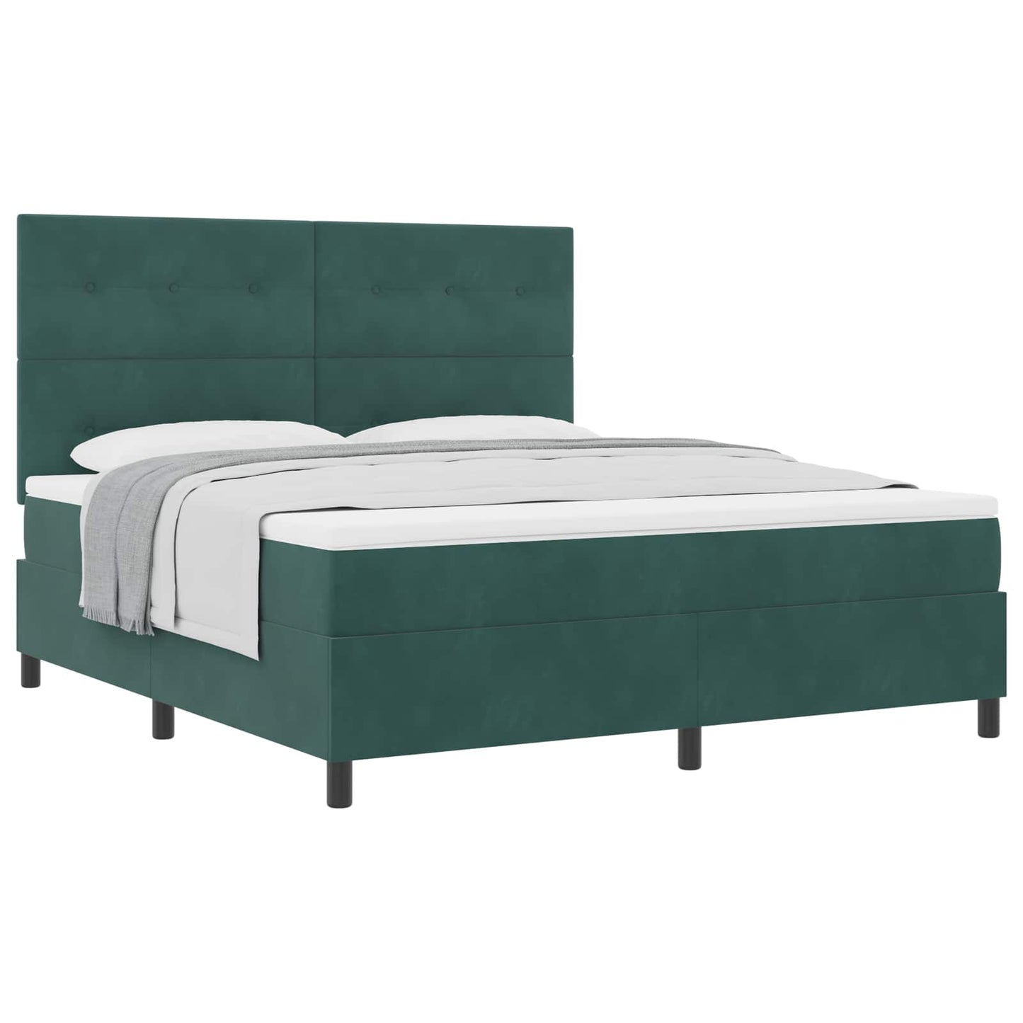 Letto a molle con testiera Verde Scuro 180 x 200 cm Velluto